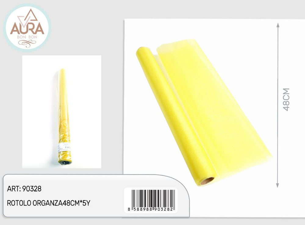 yellow organza roll 48cmx5y