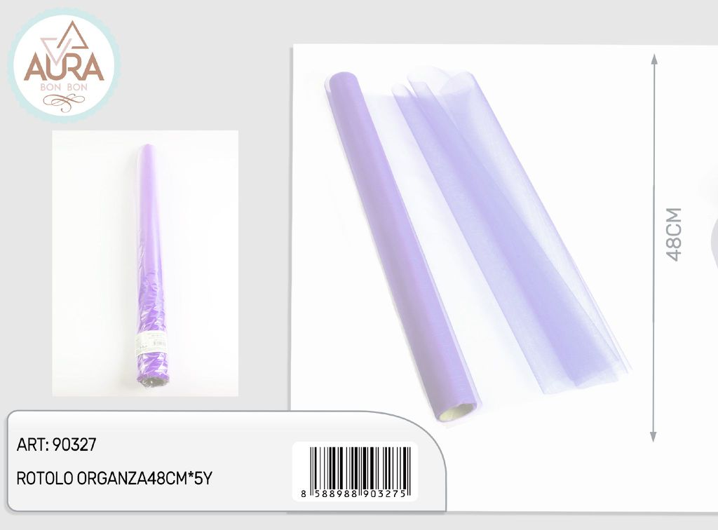 rotolo organza 48cmx5y lilla
