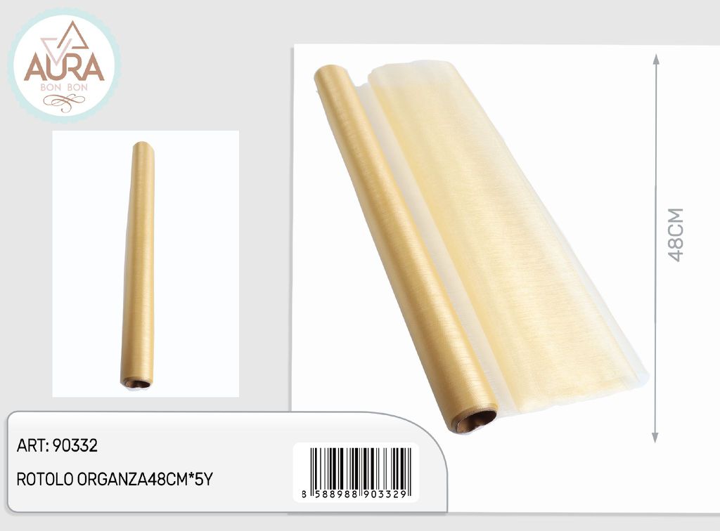 rotolo organza 48cmx5y oro