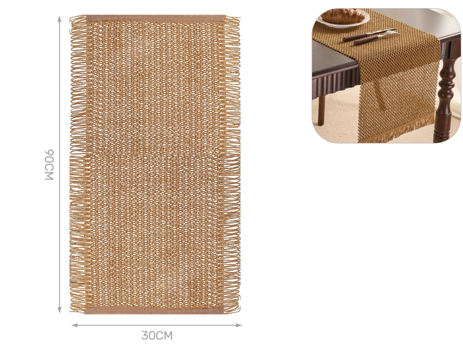 runner in canapa marrone