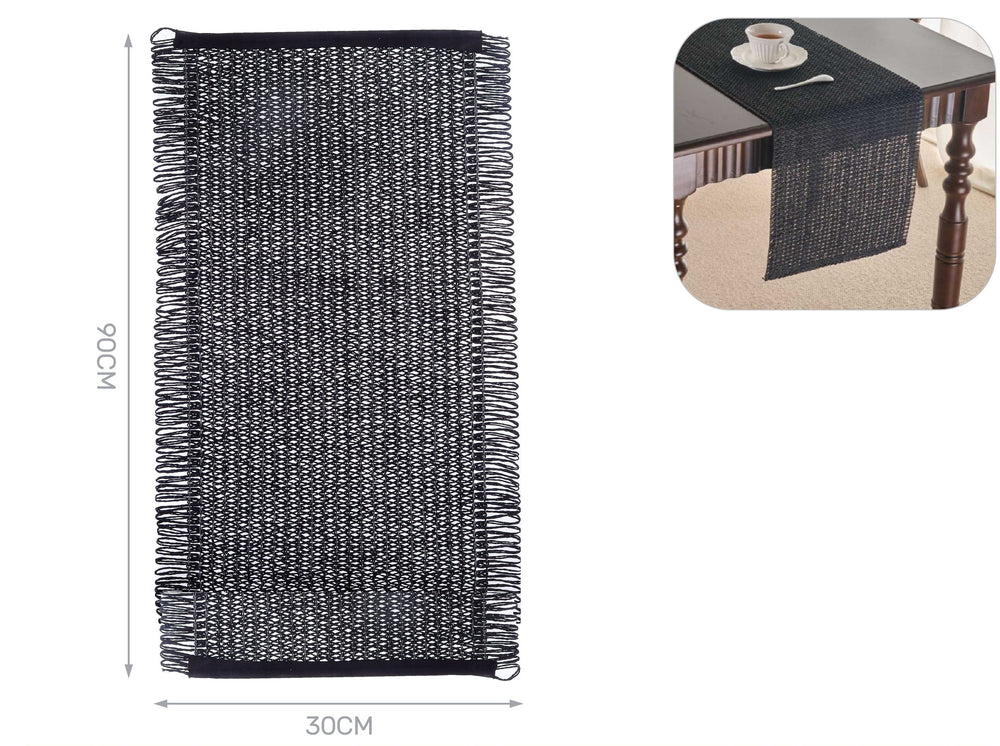 30x90cm black hemp runner