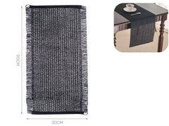 Runner in canapa 30x90cm nero