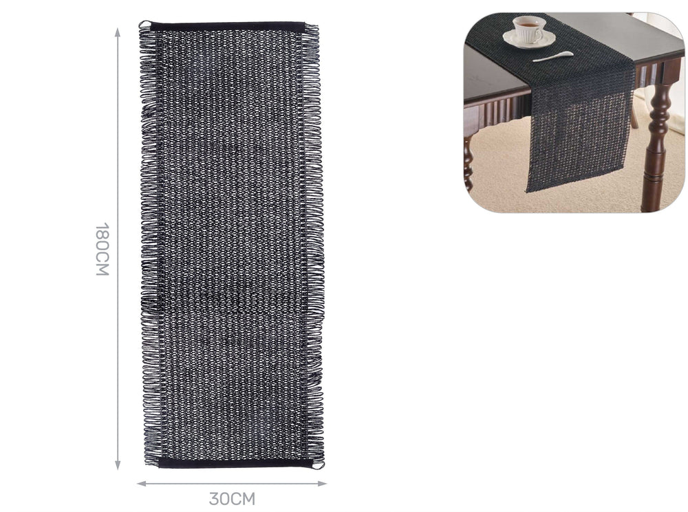 30x180cm black hemp runner