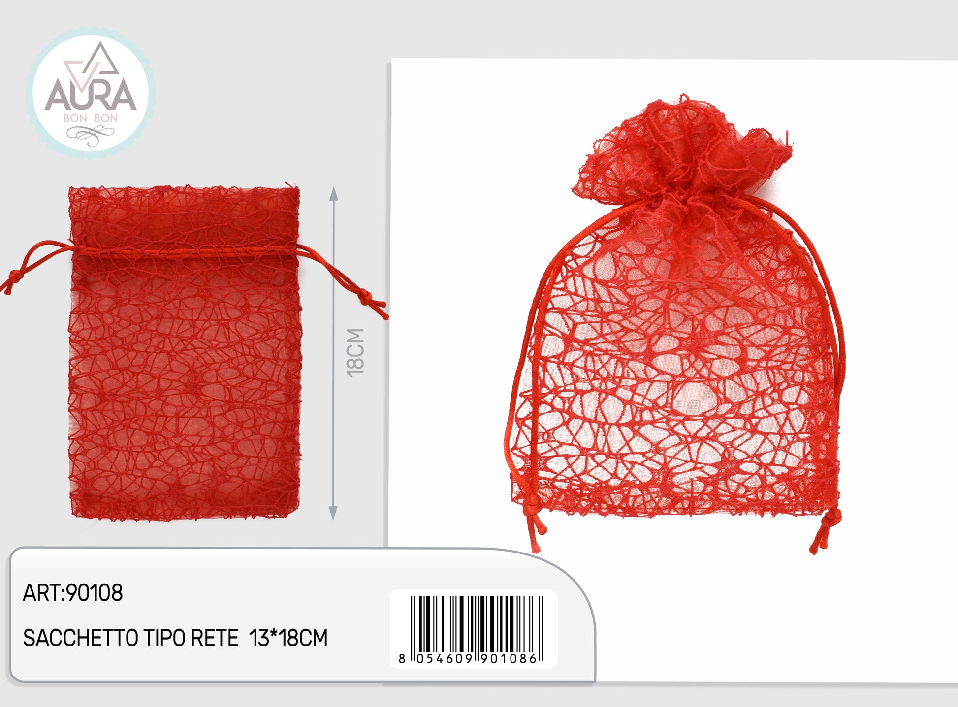 sacchetto confetti rosso