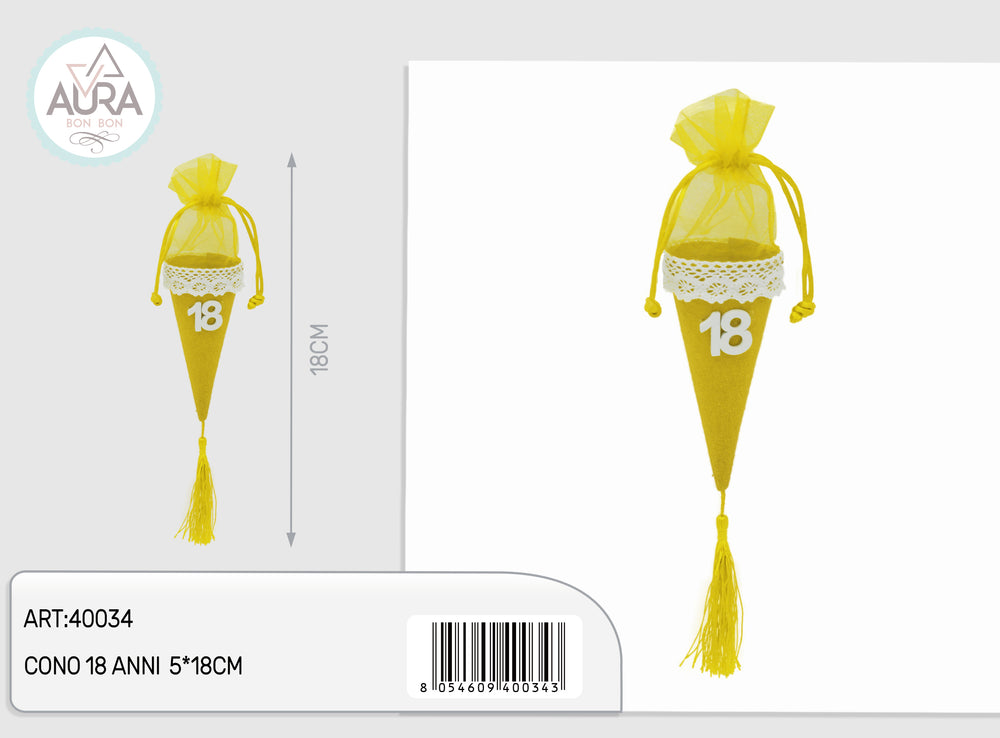 18 year old yellow cone bag