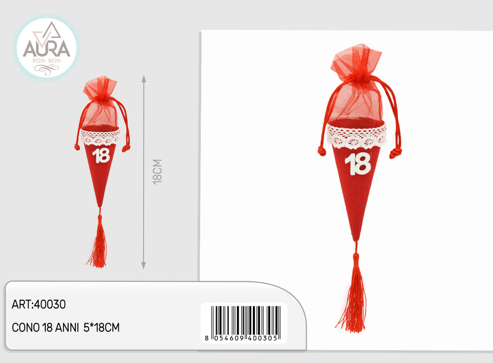 18 year old red cone bag