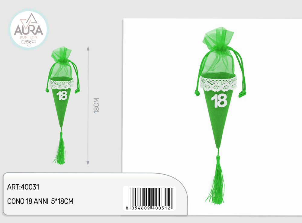 18 year old green cone bag