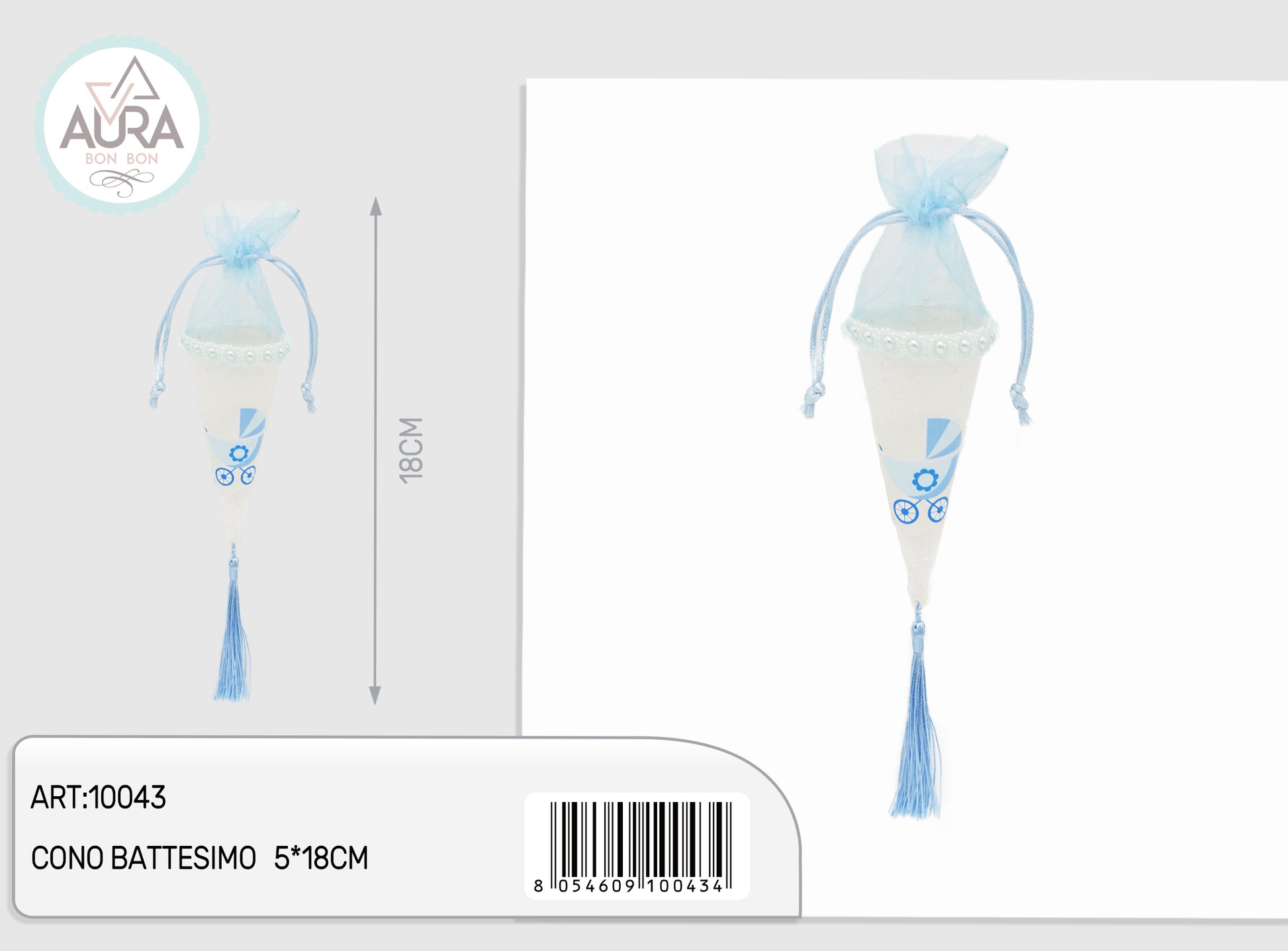 sacchetto cono baby celeste