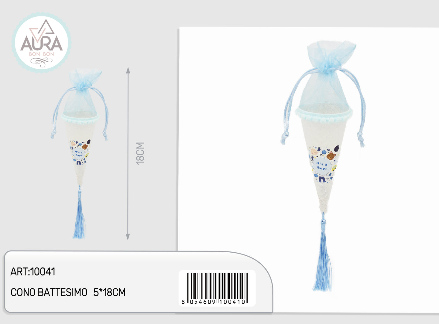 sacchetto cono baby celeste