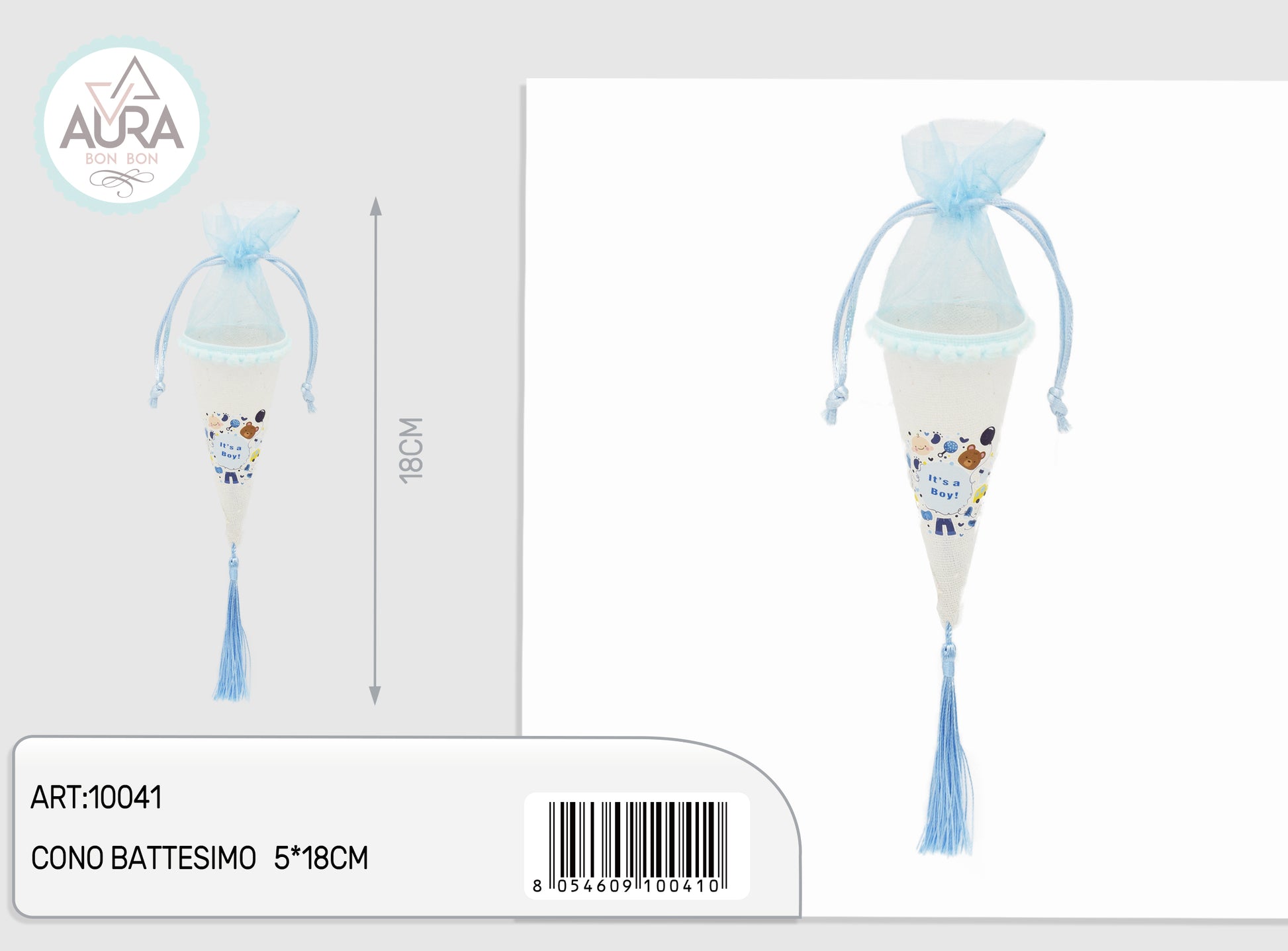 sacchetto cono baby celeste