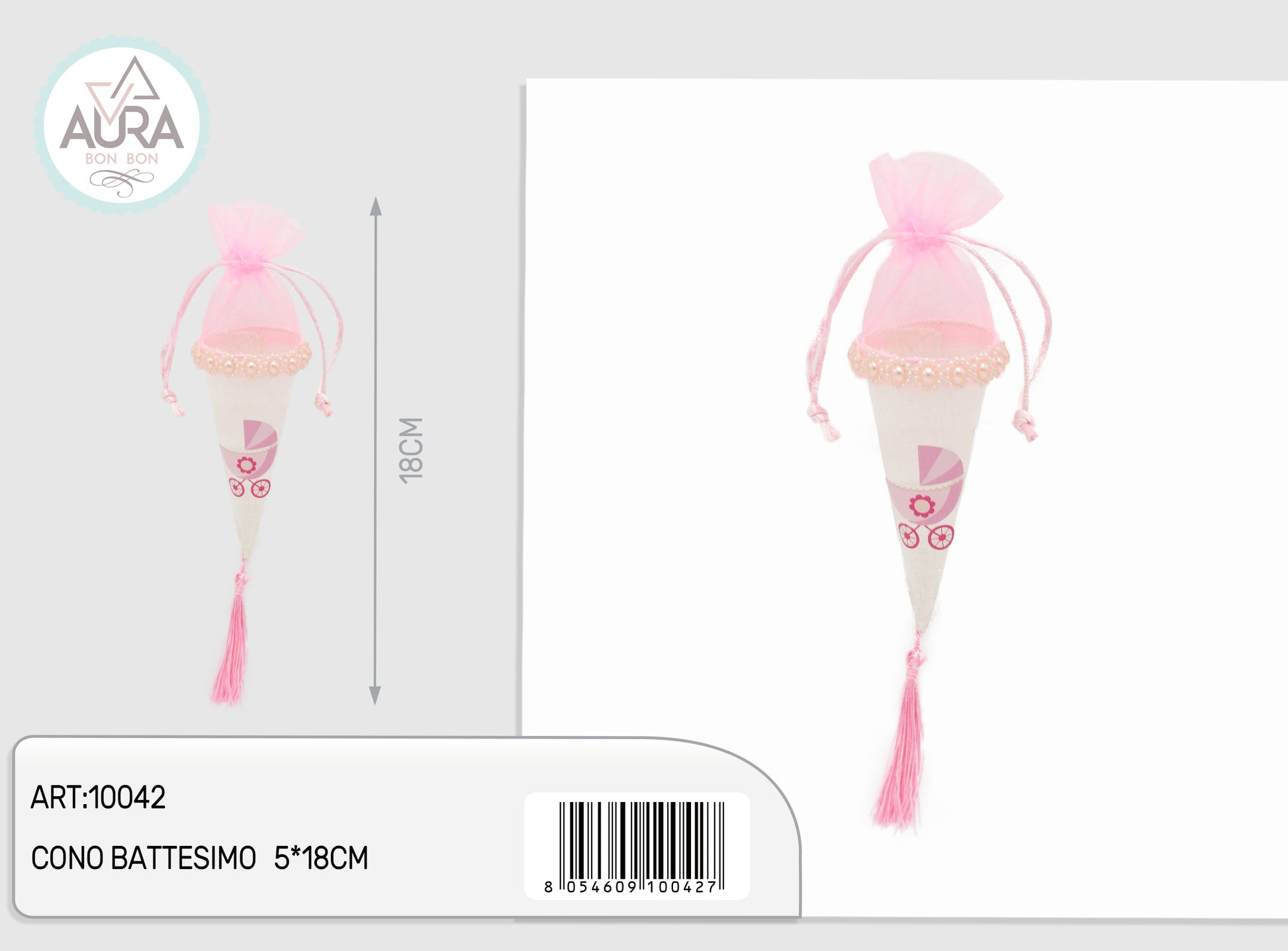sacchetto cono baby rosa