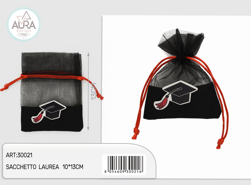 Sacchetto laurea 10x13cm nero