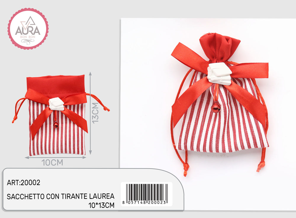 Sacchetto con tirante laurea 10x13cm con tag