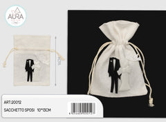 White wedding bag 10x13cm