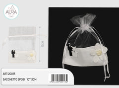 Sacchetto sposi con tulle 10x13cm