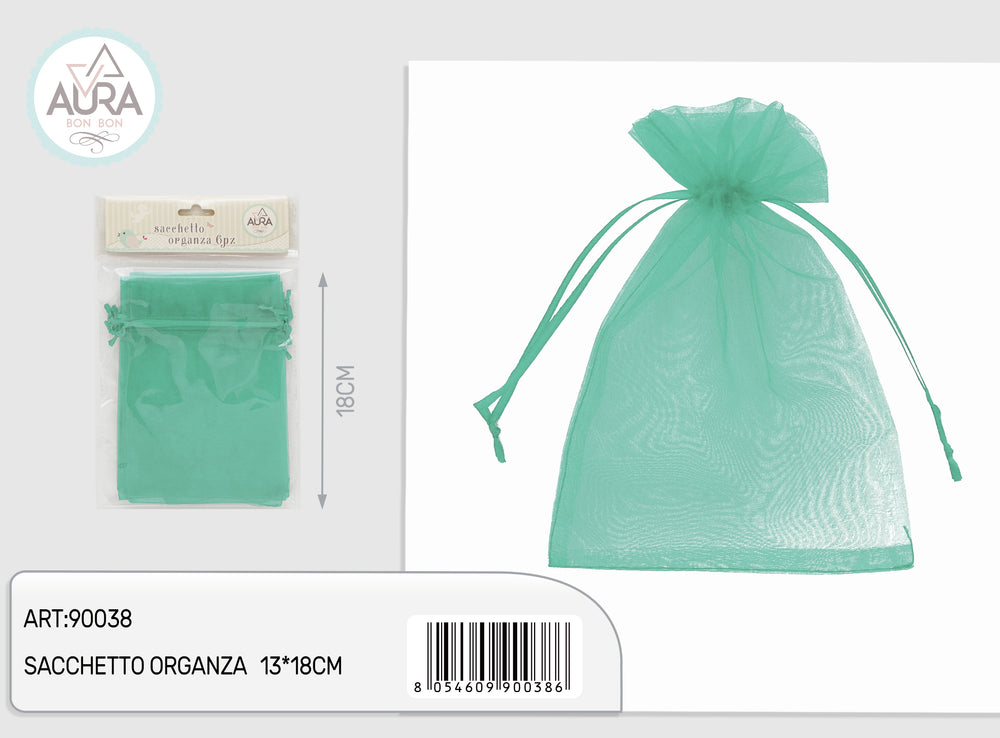 6-piece Tiffany organza bag 13x18cm