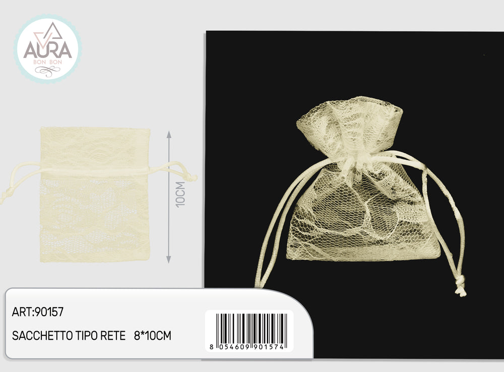 Ivory mesh bag 8x10cm