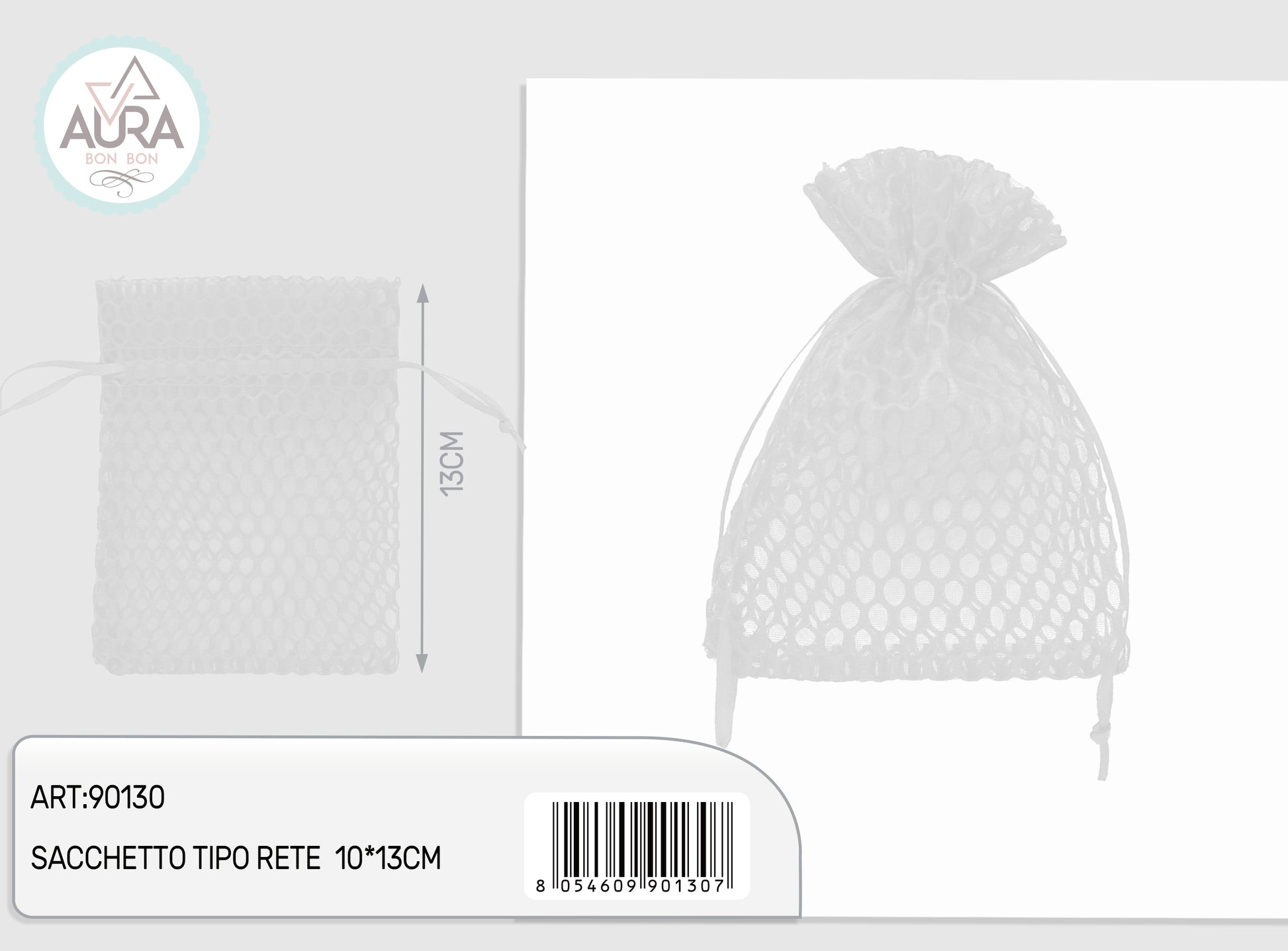 sacchetto rete bianco 10x13cm