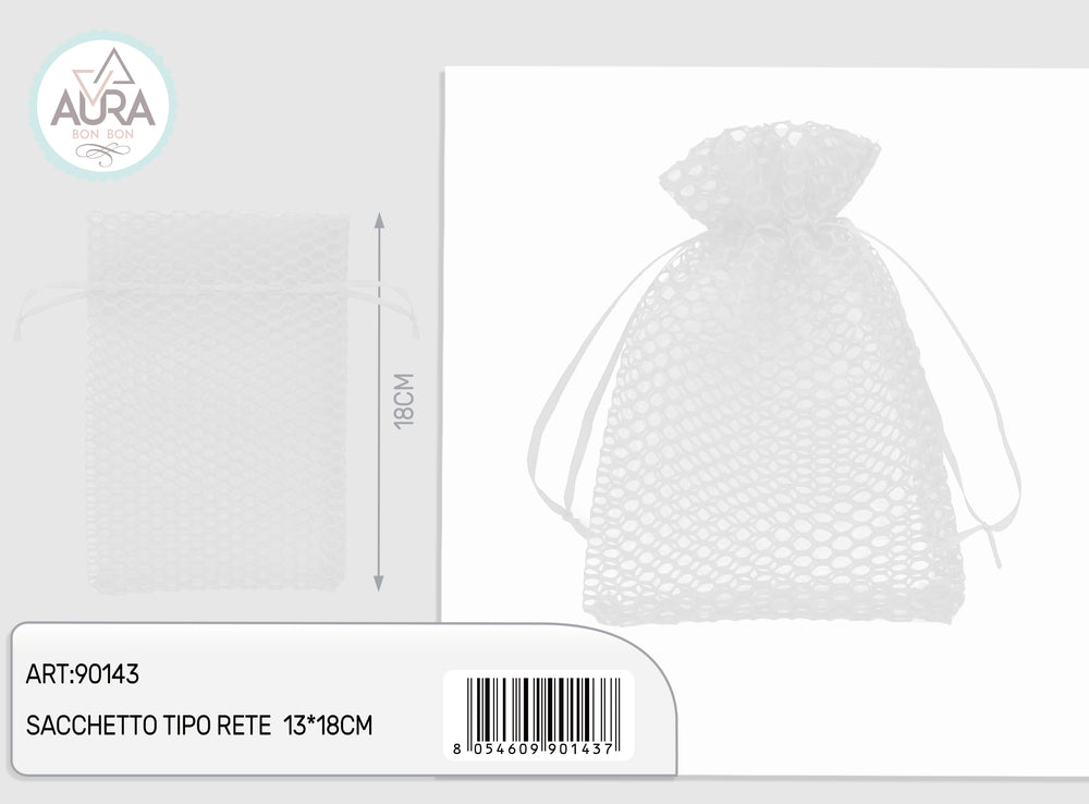 White mesh bag 13x18cm