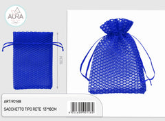 Sacchetto rete blu 13x18cm