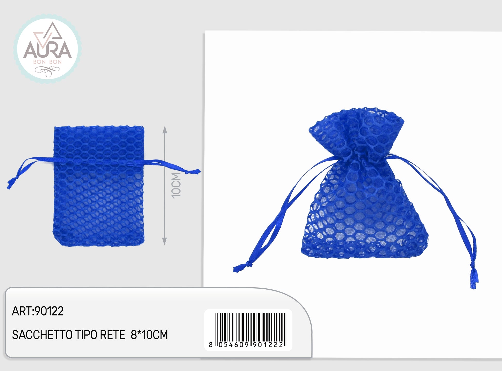 sacchetto rete blue 8x10cm