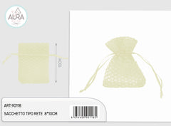 8x10cm cream mesh bag