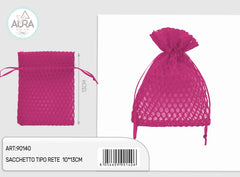 Fuchsia mesh bag 10x13cm