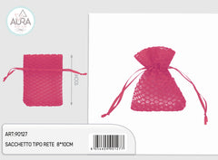 Fuchsia mesh bag 8x10cm