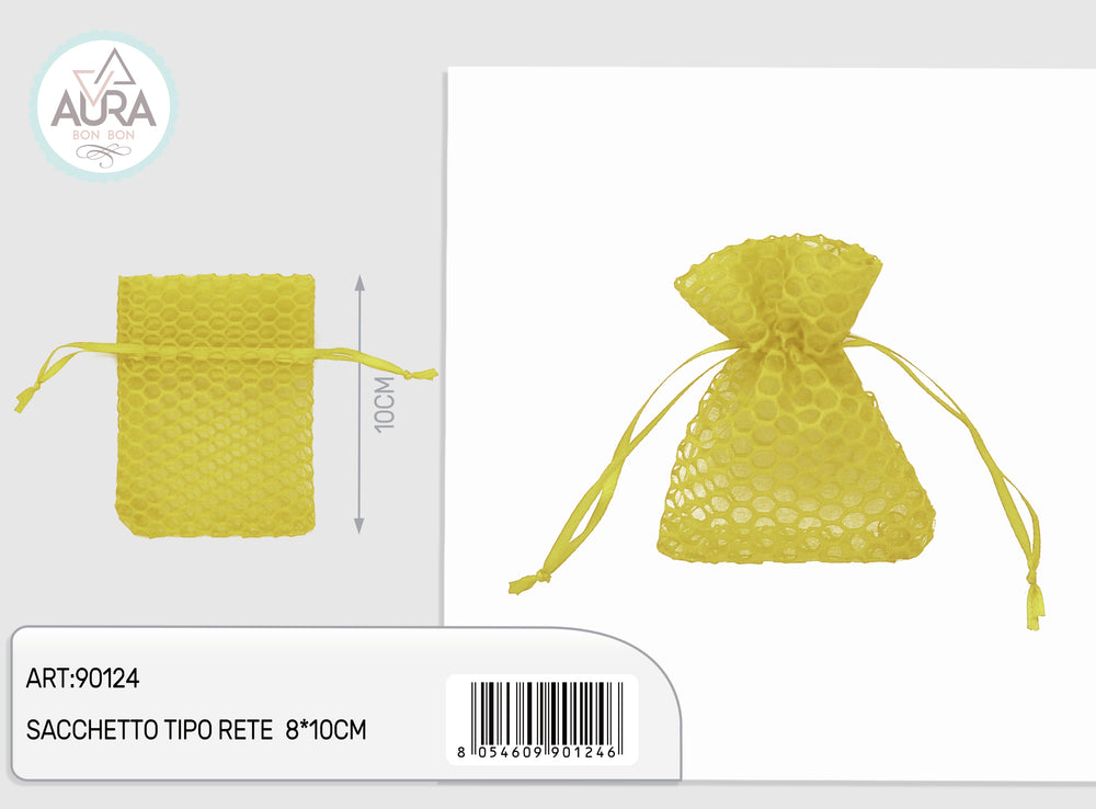 Sacchetto rete giallo 8x10cm