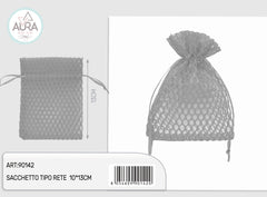 Grey mesh bag 10x13cm