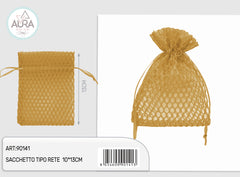 gold mesh bag 10x13cm