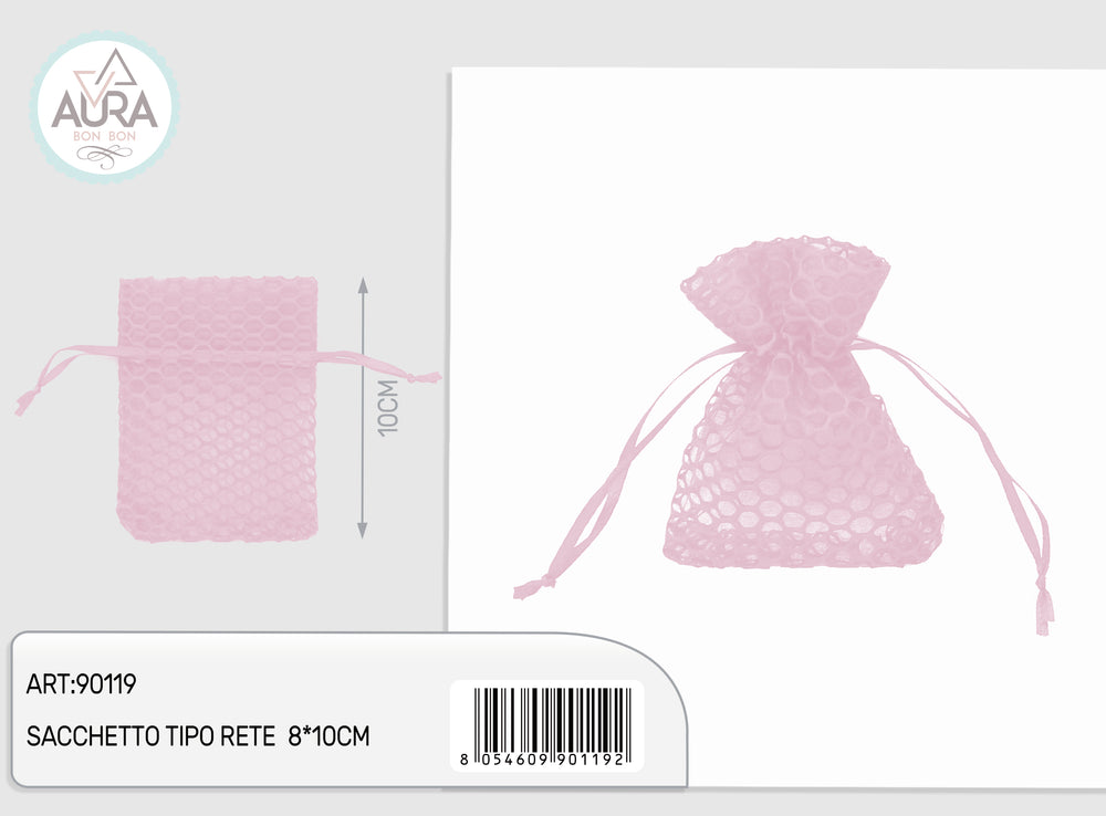 Sacchetto rete rosa 8x10cm