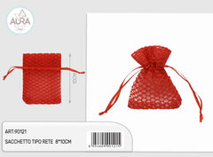 Red mesh bag 8x10cm