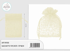 Ivory spider net bag 13x18cm