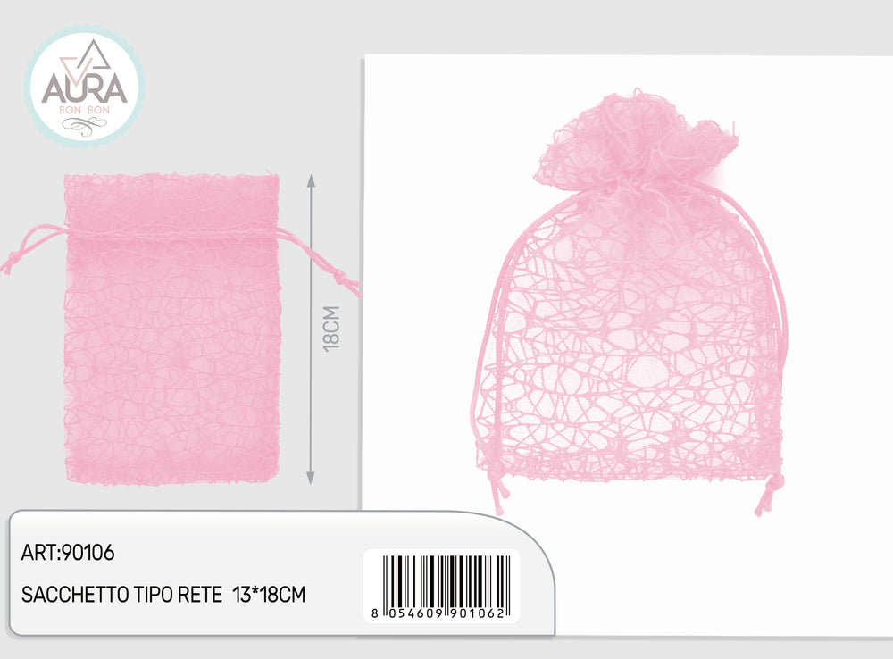 Sacchetto spider rosa 13x18cm