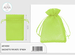 Sacchetto rete verde chiaro 13x18cm
