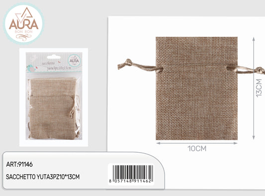 sacchetto yuta 3pz 10x13cm