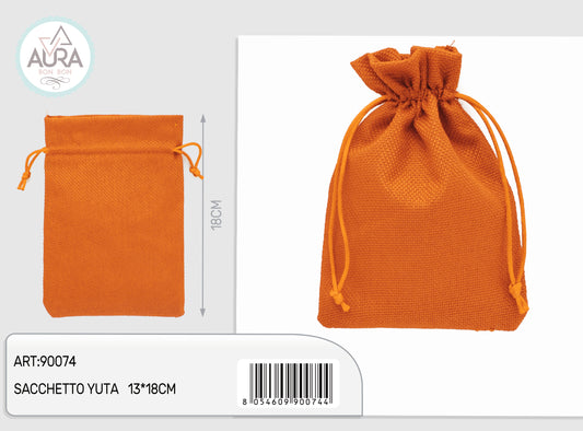 sacchetto yuta arancione 13x18cm