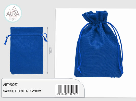 Sacchetto yuta 13x18cm blu