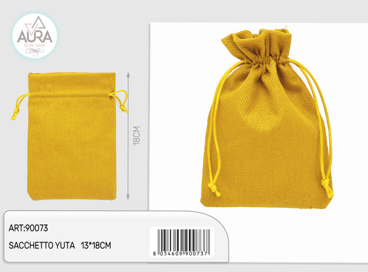sacchetto yuta giallo oro 13x18cm