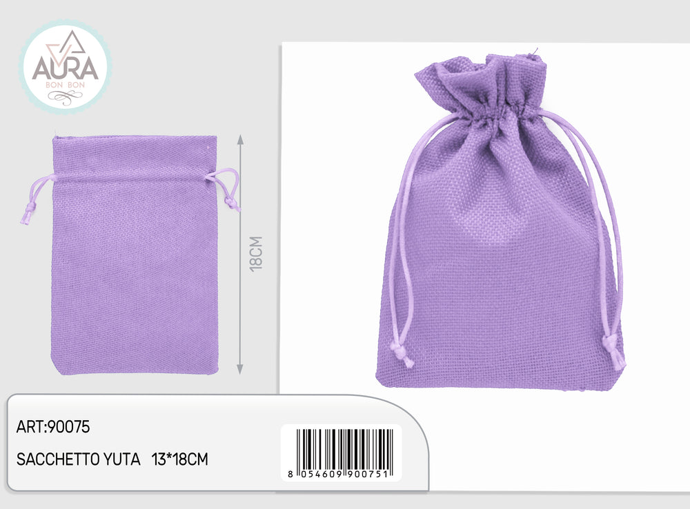 Sacchetto yuta lilla 13x18cm