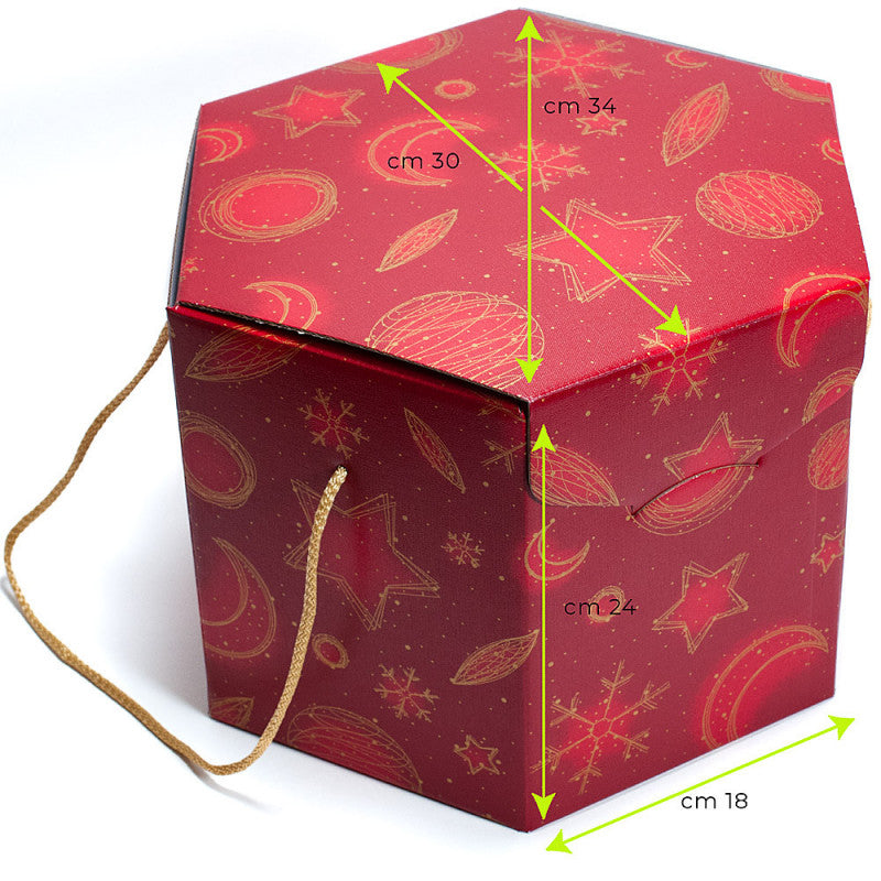 Scatola esagonale con cordini Segreto 30x30x24cm - Red Universe