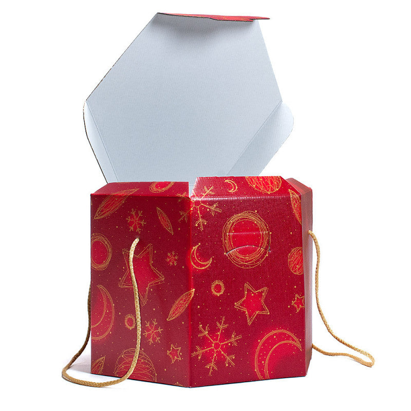 Scatola esagonale con cordini Segreto 30x30x24cm - Red Universe
