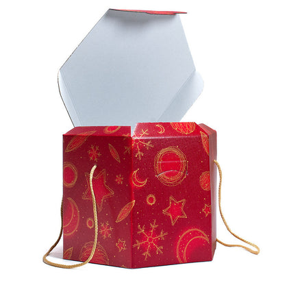 Scatola esagonale con cordini Segreto 30x30x24cm - Red Universe