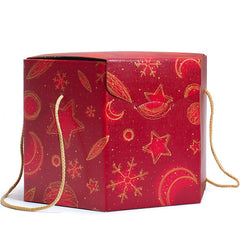 Secret Hexagonal Drawstring Box 30x30x24cm - Red Universe