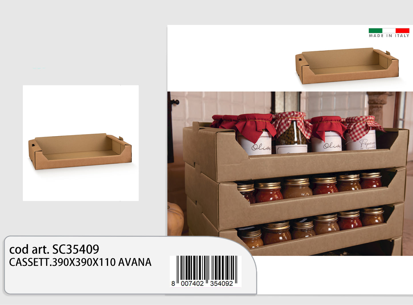 Cassetta 39x39x11cm avana