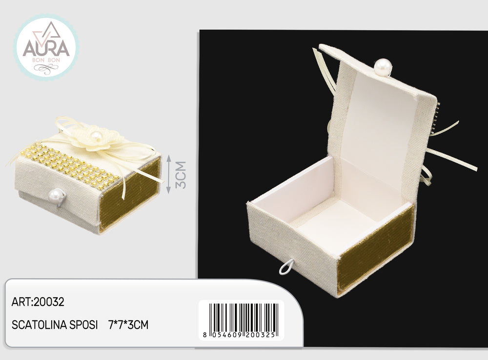 Square box with flower 7x7x3cm