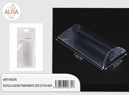 scatola cuscino trasparente 12pz 3,5x7,8+1,8cm
