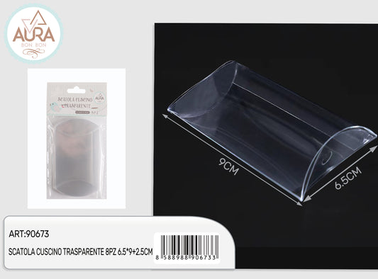 scatola cuscino trasparente 8pz 6,5x9+2,5cm