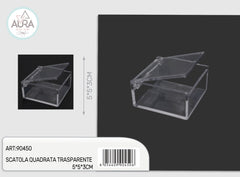 scatola quadrata trasparente 5x5x3cm